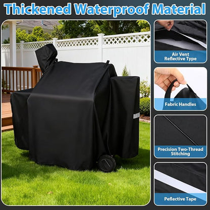 Utheer Grill Cover for Green Mountain Daniel Boone Prime WiFi Grills and Green Mountain Grill Ledge Model, Heavy Duty 600D Waterproof Fabric Grill Cover for GMG DB Prime WiFi, Black