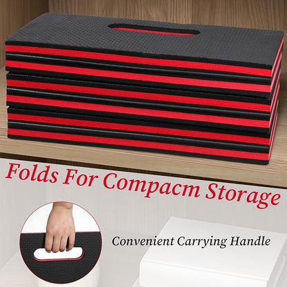 Foldable EVA Mat with Carrying Handle, 2.5cm Thick Foam Cushion Kneeling Pad High Density Water Resistant Anti Slip Knee Mat for Workout Exercise Mechanic Garages Picnics Gardening Camping Gym
