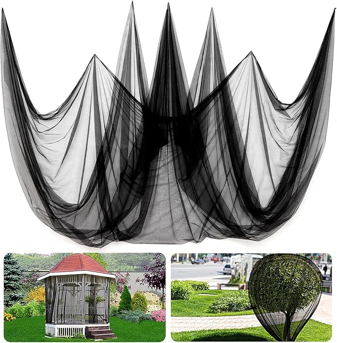 ANPHSIN 2 Pcs 13x10ft Nearly Invisible Mosquito Net for Patio - Mesh Netting Screen for Outdoor Garden Porch Balcony, Protects Skin & Plants from Bugs, Birds, Black