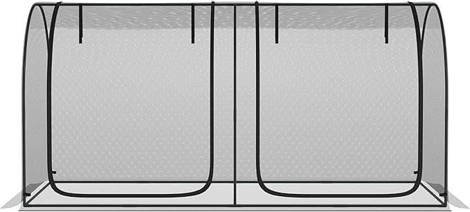 Outsunny 8' x 4' Crop Cage, Plant Protection Tent with Two Zippered Doors, Steel Frame, Storage Bag and 4 Ground Stakes, for Garden, Yard, Lawn, Black