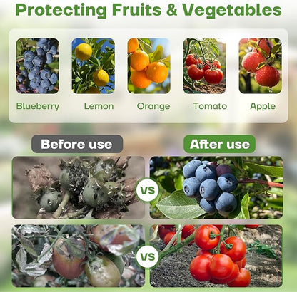 8FT x 8FT Fruit Tree Netting with Zipper and Drawcord, 2Pcs Garden Plant Net Pest Barrier Bag, Insect Bird Mesh Netting Cover for Protect Vegetables Flower Blueberry