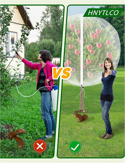 Large Fruit Trees Netting Cicadas - 2Pcs 6X5.3 FT with Zipper and Drawstring,Bird Mesh Covers for Blueberry Bushes,Garden Apple Pear Peach Orange Tree Fruit Tomato Bug Plant Protection (2, 6X5.3 FT)