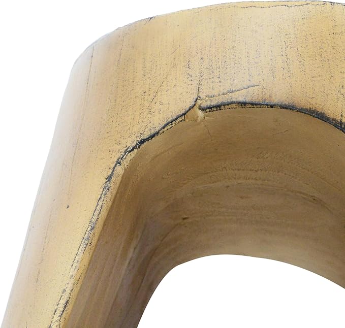 Lightweight Concrete Outdoor Side Table,Hollow Outdoor End Table, Wood-Like Texture Modern Small Accent Table for Patio Garden Balcony Porch Antique Natural 16.75" H