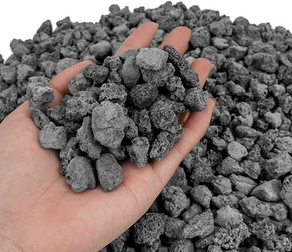Mr. Fireglass Natural Lava Rock, 0.3"- 0.6" Small Volcanic Lava Rock for Indoor & Outdoor Fire Pits, Fireplaces, Fire Bowls & Fire Table, Decorative Garden Landscaping, Potted Plants -10 Pounds, Black