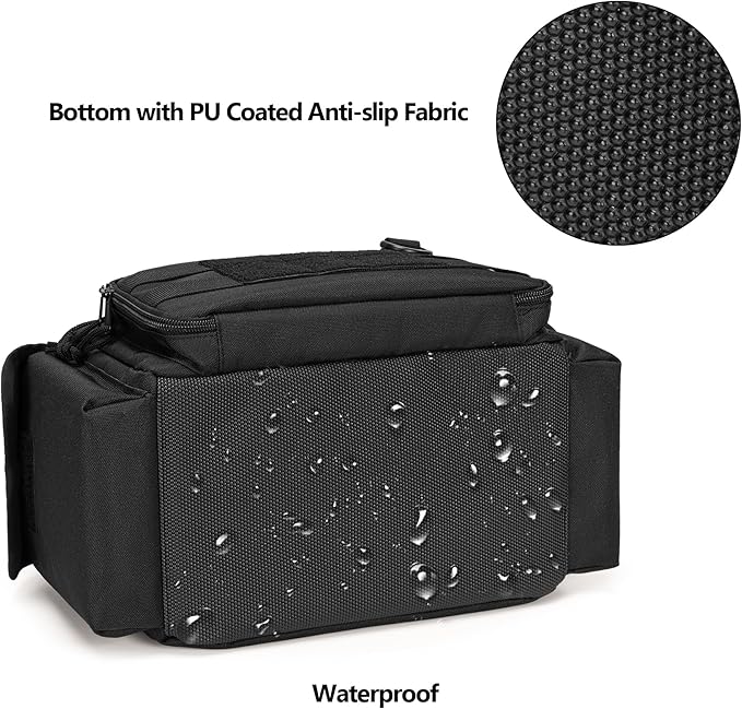 Rexmica Small Tool Bag with Anti-friction and Thick Padded Bottom, Tool Storage Organizer for Men, Tactical Bag, Range Bag, Multi-functional Work Tote for Repairman, Electrician, Carpenters, Handyman