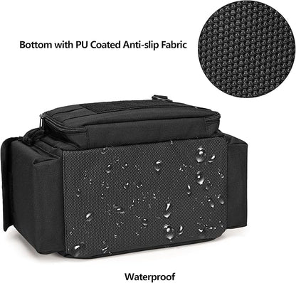 Rexmica Small Tool Bag with Anti-friction and Thick Padded Bottom, Tool Storage Organizer for Men, Tactical Bag, Range Bag, Multi-functional Work Tote for Repairman, Electrician, Carpenters, Handyman