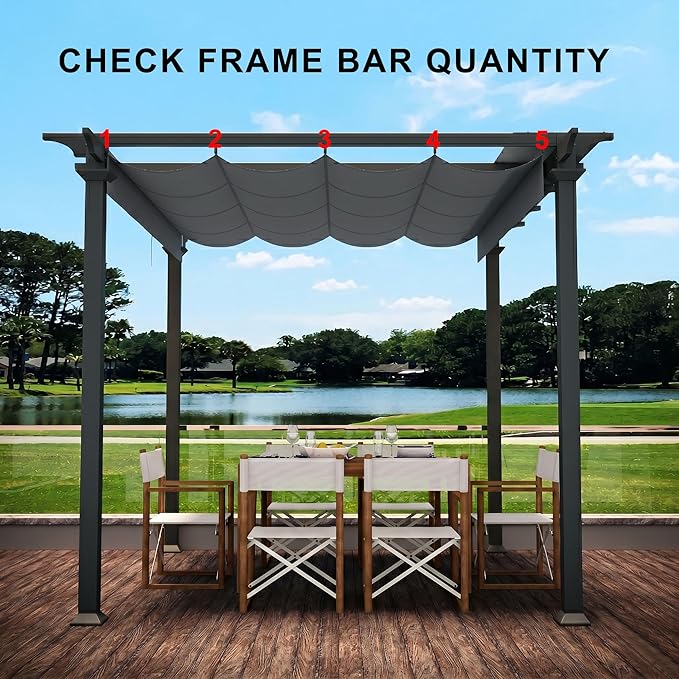 Pergola Shade Cover Replacement Canopy Top Compatible with Home Depot Hampton Bay Pergola Model #GFM00467F - Gray(Canopy Top Only)