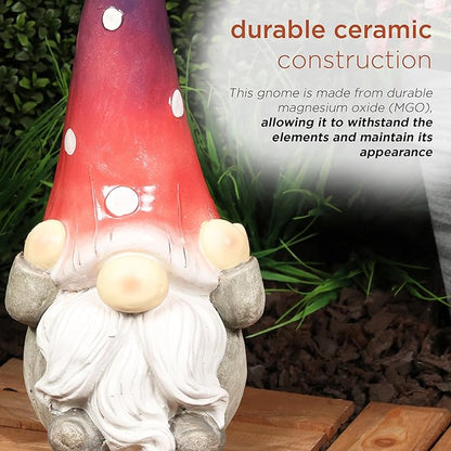 Alpine Corporation QWR1460 Hear No Evil Gnome Statue, Whimsical Décor for Patio & Garden, 18" H, Purple