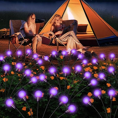 NBQQ Solar Garden Lights Outdoor, Waterproof Solar Powered Lights for Yard Pathway Patio, Swaying Lawn Decor as Gardening Gifts for Women Holiday (Purple, 4 Pack)