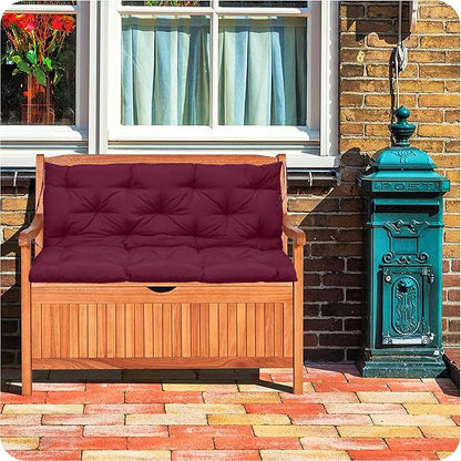 Replacement Cushion for Swings, Waterproof Porch Swing Cushion, 2-3 Seat Replacement Swing Seat Cushion with Backrest and Ties for Patio Backyard Porch Garden(Claret 40 * 60 in)