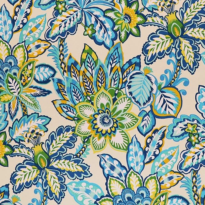 RSH DECOR: Deep Seating Cushion with Pillow Back | 23” x 26” Seat | All-Weather Spun Fabric | Water and Fade-Resistant | Outdoor Chair Cushion Set for Patio Furniture | Copeland Caribe Blue Floral