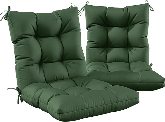Patio Seat&Back Chair Cushions for Outdoor Furniture，Comfortable Cushions for Rocking/Dining/Lawn Chair-Set of 2
