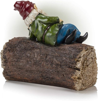 Alpine Corporation 9" Tall Outdoor Garden Gnome and Welcome Sign Yard Statue Decoration, Multicolor