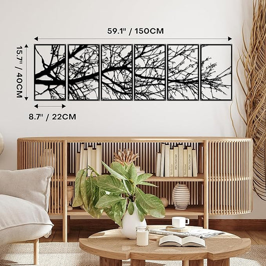 Rajukit Large Metal Wall Art Sculpture,Tree of Life Design,Rust-Resistant Indoor/Outdoor Wall Decor for Living Room,Bedroom,Hallway,Modern Home Decor