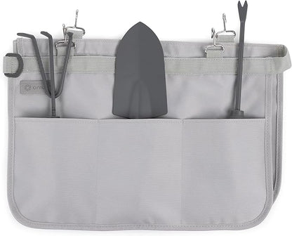 Picnic TIME Garden Bucket Tool Organizer, Gardening Tools Organizer Bag with Hooks to Attach to Bucket, Gardening Essentials and Gifts for Women and Men, Plant Lover Gifts for Gardeners (Fog Gray)