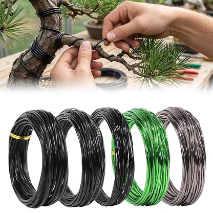 Bonsai Wire Kit, 160 Feet Total 3 Sizes Aluminum Plant Wire for Bonsai Training, Essential Bonsai Tools