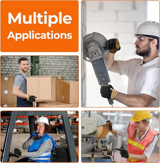 HANDLANDY Work Gloves for Men & Women, Utility Mechanic Working Gloves Touch Screen, Flexible Gardening Gloves for Yard