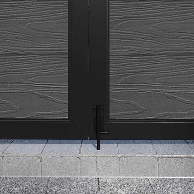 Wood Plastic Privacy Double Fence Gate 6ft(H) x 10ft(W), Metal Frame with Knob Kits, Durable Composite Outdoor Gate,Silver Gray