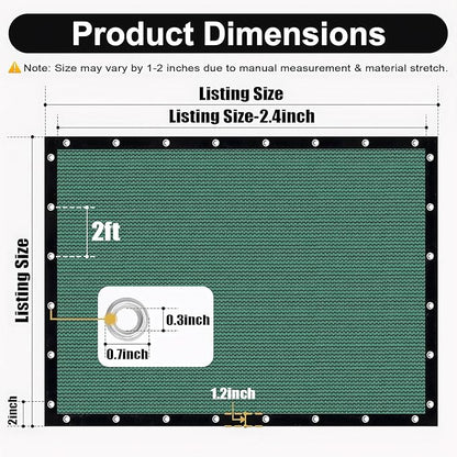 Artpuch 90% Sun Shade Cloth, 8 x 12 FT Pergola Shade Cover Canopy with Grommets, Sun Screen Fabric Tarp for Patio, Outdoor, Garden, Backyard, Green
