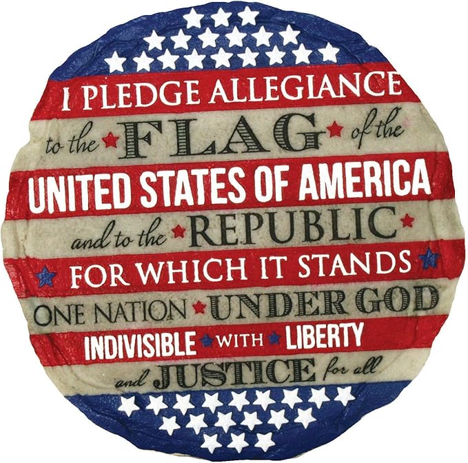 Spoontiques - Garden Décor - Pledge of Allegiance Stepping Stone - Decorative Stone for Garden