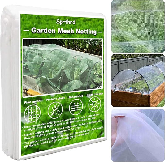 Garden Netting, 15x15Ft Plant Covers Ultra Fine Mesh Netting Pest Barrier Protection Bird Mosquito Net Plants Cover for Vegetables Fruits Flowers Crops Garden