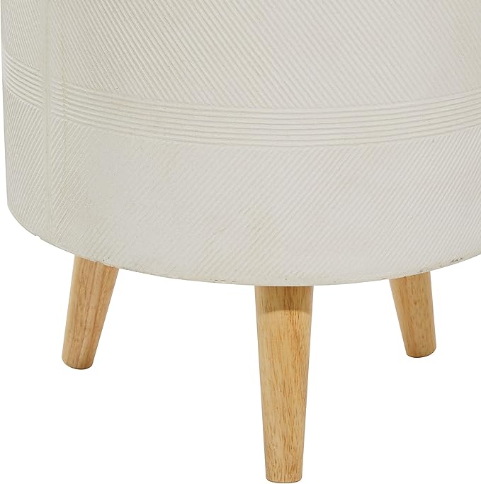 Deco 79 Magnesium Oxide Indoor Outdoor Large Pot with Wood Legs, Set of 2 Planters 16", 13"H, White