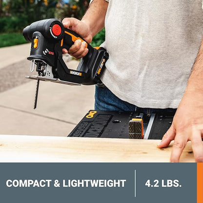 WORX WX550L 20V Power Share Axis Cordless Reciprocating & Jig Saw