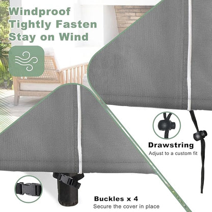 Gasadar Outdoor Furniture Cover Waterproof, 4-Piece Patio Furniture Covers for Outdoor Conversation Set, Grey