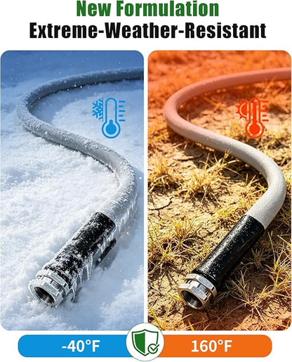 Garden Hose 100ft, Ultra-Light & Flexible Water Hose, Durable, All-Weather, Made of TPU-Drinking Water Safe, Easy to Store & Coil, Kink-Free, Camping, Car Wash, Yard, Garden and Home, Gray