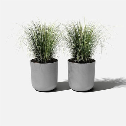 Veradek Mason Series Lima Planter - Round Planter for Indoor or Outdoor Porch/Garden | Made from Plastic-Stone Composite with Drainage Holes | Modern Décor for Succulents, Flowers, Small Plants