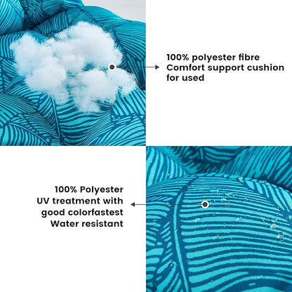 ARTPLAN Seat/Back Outdoor Chair Cushion,Set of 4 Patio Chair Cushion with Tie,Tufted Replacement for Patio Furniture,40x20x4 Inches,4 Count,Floral