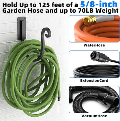 Garden Hose Holder Wall Mount,Heavy-Duty Wall Mount Water Hose Holder for Outside Water Hose Storage,Hose Reel Hooks for Garden(2 Pack)