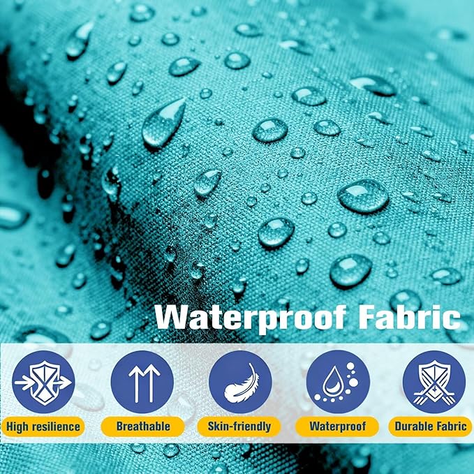 Patio Furniture Cushions Outdoor, Waterproof Wicker Chair Cushions Set of 3, 1 Loveseat & 2 Seat Pads, Thick Outdoor Replacement Cushions for Porch Lawn Bench Couch Sofa Swing, Lake Blue