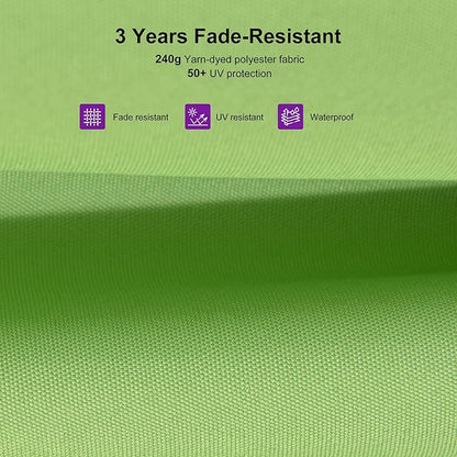 PURPLE LEAF 9' X 11.5' Rectangle Cantilever Umbrella with Base Patio Umbrella Outdoor Aluminum Offset Hanging Umbrella with 360-degree Rotation for Pool Garden Backyard Deck, Green