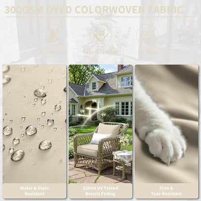 Premium Outdoor Seat Cushion Chair Cushions for Patio Furniture 24 L X 24 W X 5 H Waterproof & Fade Resistant Deep Seat and Backrest Cushion Set with Removable Covers for Chair, Sofa