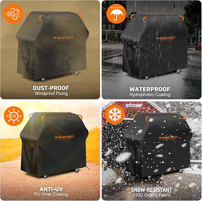 Grill Cover for Outdoor Grill, Universal Fit Oxford Waterproof BBQ Cover for Outside, Anti-UV Barbecue Gas Cover with Adjustable Hem for Weber, Nexgrill, Expert Grill and More (45" - 48")