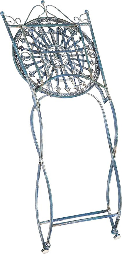 SAFAVIEH Outdoor Collection Belen Antique Blue 3-Piece Bistro Set