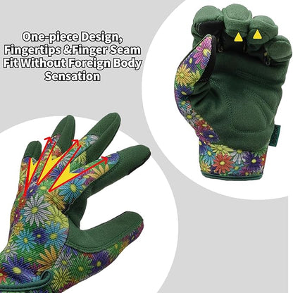 Thorn Proof&Puncture Resistant Gardening Gloves with Grip,Garden Glove for Women, Leather Yard Work Gifts