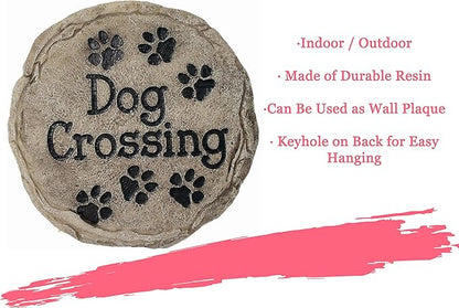 Spoontiques - Garden Décor - Dog Crossing Stepping Stone - Decorative Stone for Garden (Pack of 10)