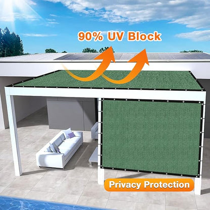 Artpuch Outdoor Pergola Shade Cover 7' X 10' Sun Shade Cloth with Grommets, 90% UV Protection Canopy Patio Privacy Screen (Customized Available) GN107, Green