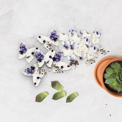 50pcs Large (2.85" h x 3" w) Purple Butterfly Seed Paper – Writable & Plantable Wildflower, Mom's Gift for Birthday, Use for Wedding, Baby Shower, & Party Favors
