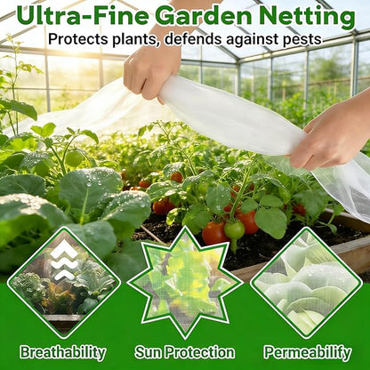10FT x 33FT Garden Netting Ultra Fine Mesh Netting Plant Cover Bird Netting for Garden Row Cover for Raised Beds/Greenhouse Vegetables Fruits Flowers Trees