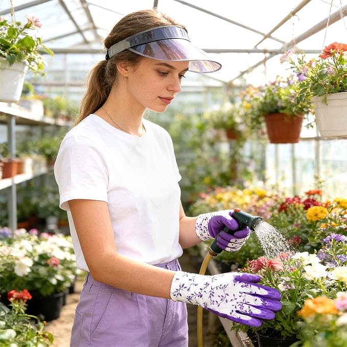Gardening Gloves for Women Thorn Proof, Ladies Garden Gloves, Breathable Rubber Coated Yard Work Gloves