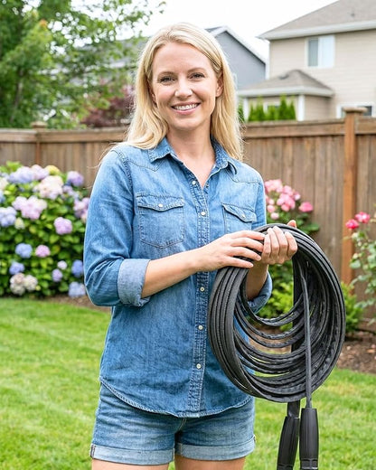 Lightweight Garden Hose 100FT, Flexible Kink Resistant Water Hose, Non-Expanding Heavy Duty for Lawns RV Gardening and Outdoor, 5/8 inch