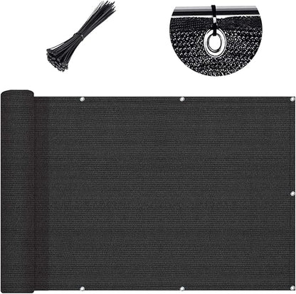 SUNLAX Custom Size 3.3'x1' Black Fence Covering Privacy Screen Windscreen with Bindings & Grommets,Heavy Duty for Commercial and Residential, 90% Blockage, Cable Zip Ties Included