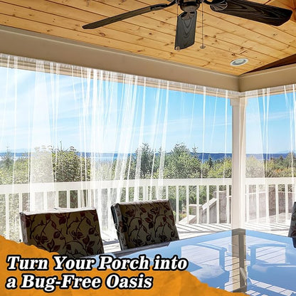 ANPHSIN 33x10ft Ultra fine Mosquito Net for Patio - Mesh Netting Screen for Outdoor Garden Porch Balcony, Protects Skin & Plants from Bugs, Birds, White