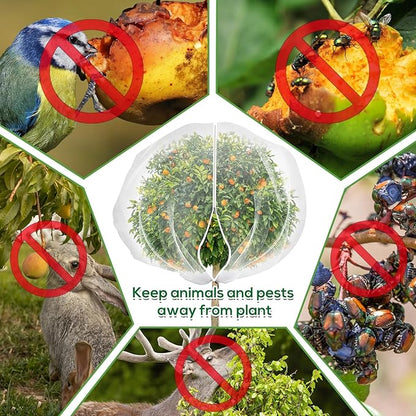 2PCS Large 7.8 x 7.8ft Fruit Tree Netting Cover with Zipper and Drawstring,Garden Insect Netting Plant Cover Transparent Bird Plant Barrier Flower Fruit Mesh Screen for Preventing Deer Squirrel Bugs