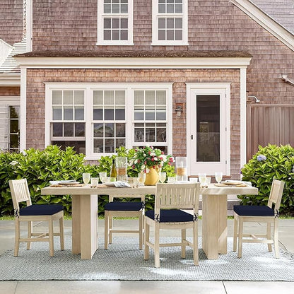 Basic Beyond Outdoor Chair Cushions Set of 4, Square Corner Outdoor Cushions for Patio Furniture, Water Resistant Patio Chair Cushions with 2 Ties, 18.5x16x3, Navy