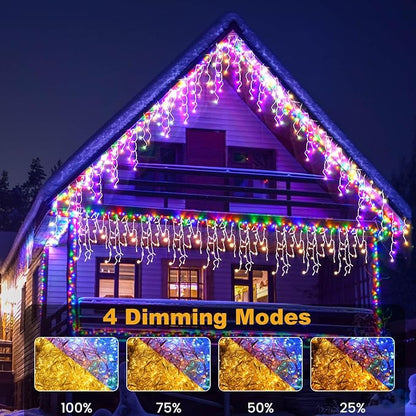 131ft Christmas Lights Outdoor, 1680 LED Waterproof 8 Modes String Light with App and Remote Control for Outside House Roof Decorations Indoor Decor-Warm White to Multicolor
