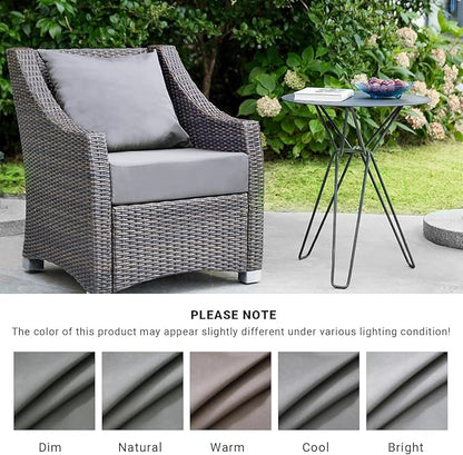 IPYNBAP Outdoor Cushions for Patio Furniture,Outdoor Seat Cushion Set 24 x 24 x 5.75 Inch,Waterproof & Fade Resistant Outdoor Chair Cushions,Deep Patio Chair Cushion with Removable Cover,Grey